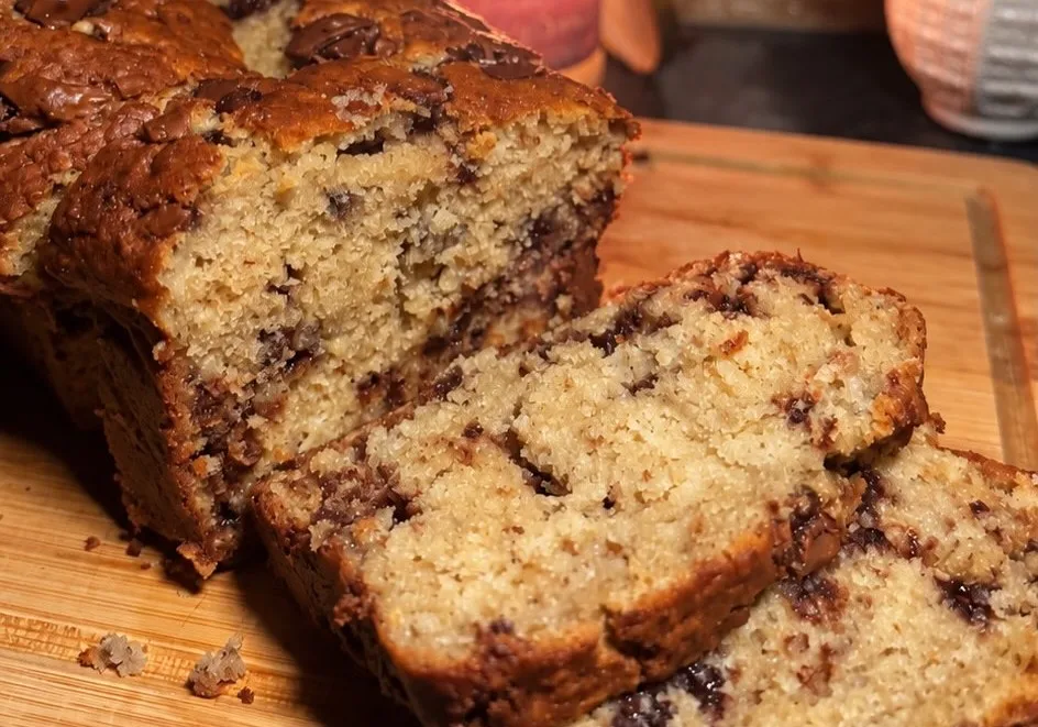 banana bread sliced