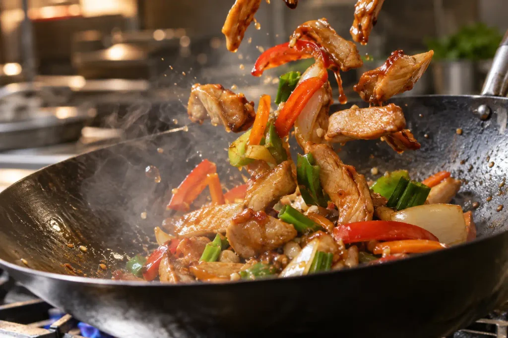 Chicken Breast Recipes: 12 Juicy Ways to Fix Weeknight Dinner 13 Sliced chicken and vegetables tossed together in a hot wok