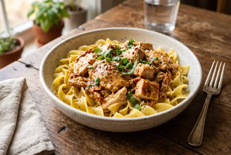 Marry Me Chicken Recipe: Creamy Skillet Dinner Ready in 35 Minutes 2 Marry me chicken breast in creamy sun-dried tomato sauce plated over noodles