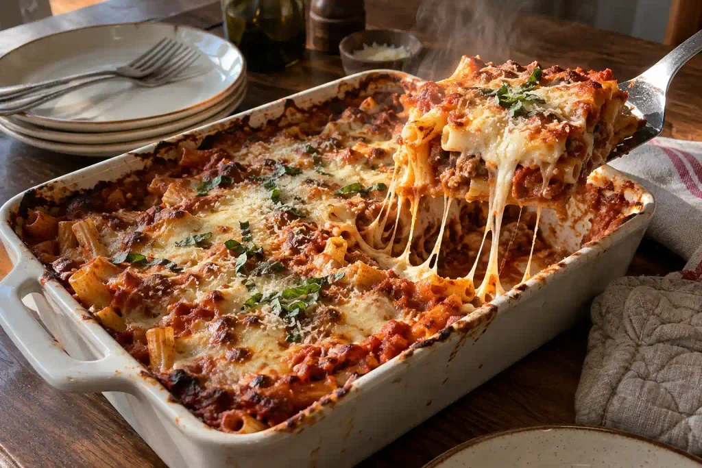 Pasta Recipes: 12 Best Dinners Timed From a Cold Pot 12 Square of baked ziti lifted from a white dish with stretching mozzarella and a browned top
