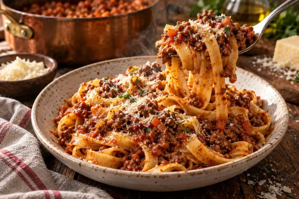 Pasta Recipes: 12 Best Dinners Timed From a Cold Pot 13 Tagliatelle twirled in thick beef Bolognese and dusted with grated Parmesan