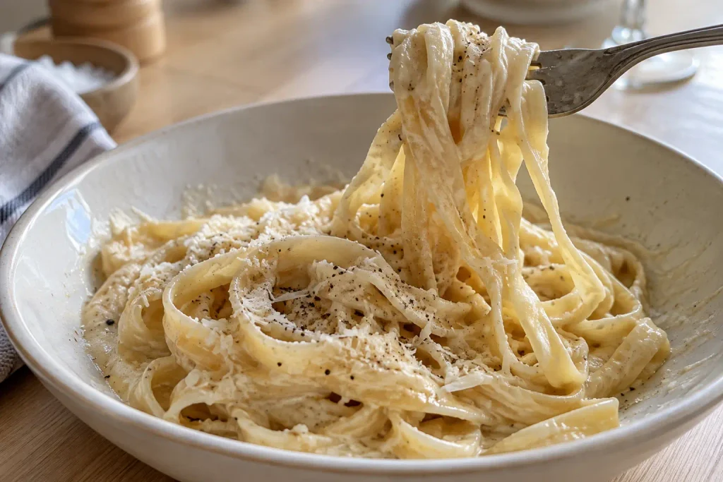 Pasta Recipes: 12 Best Dinners Timed From a Cold Pot 3 A fork twirling fettuccine coated in pale Parmesan cream sauce over a white bowl